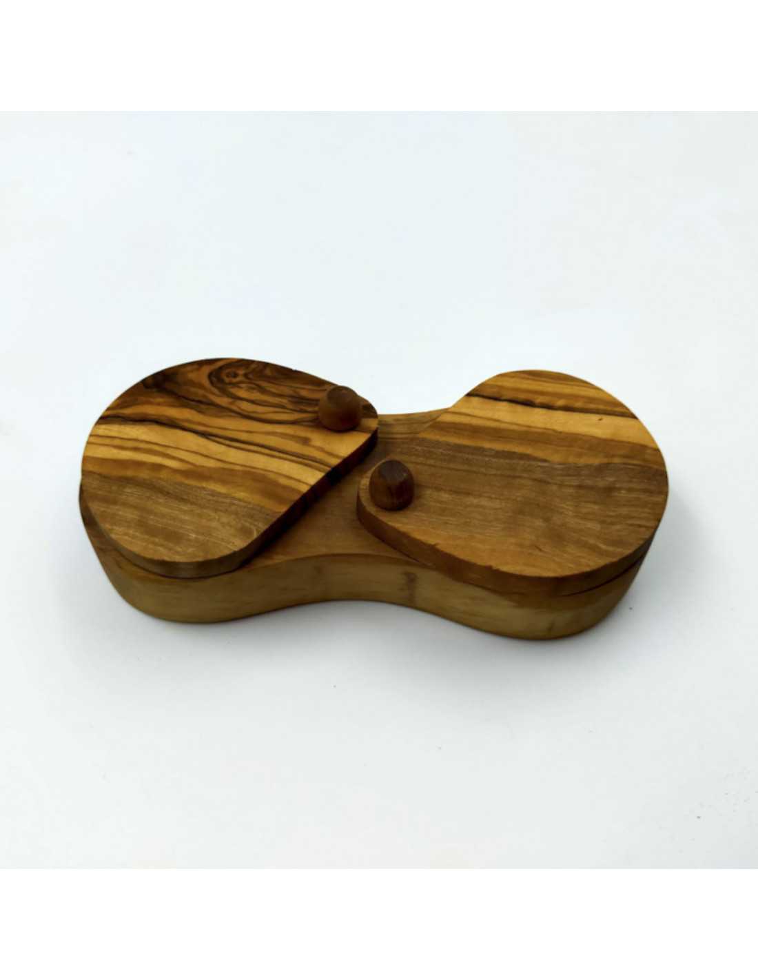 Salière et poivrier en forme de champignon, 13 x 10 cm, bois d'olivier -  Votre boutique en ligne suisse d'articles en matières naturelles
